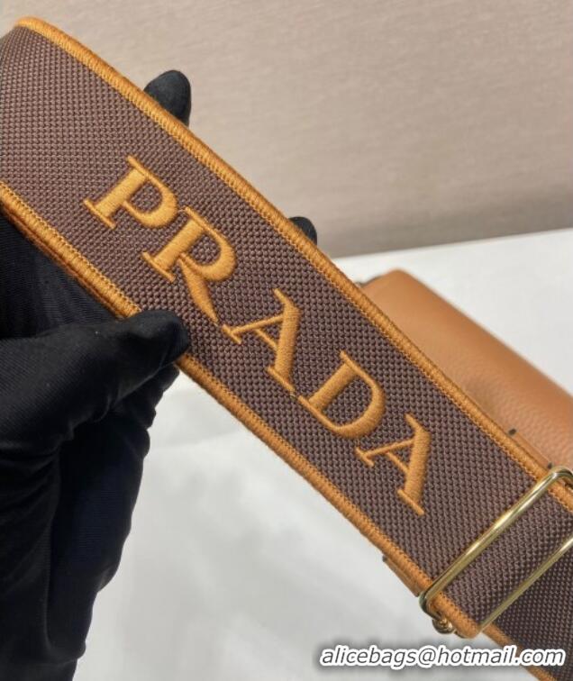 Pretty Style Prada Leather shoulder bag 1BD314 Brown 2025