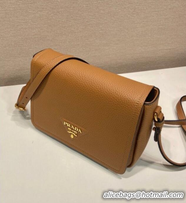 Pretty Style Prada Leather shoulder bag 1BD314 Brown 2025
