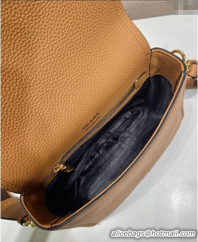 Pretty Style Prada Leather shoulder bag 1BD314 Brown 2025