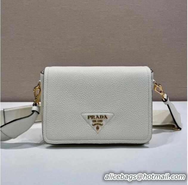 Buy Discount Prada Leather shoulder bag 1BD314 White 2025
