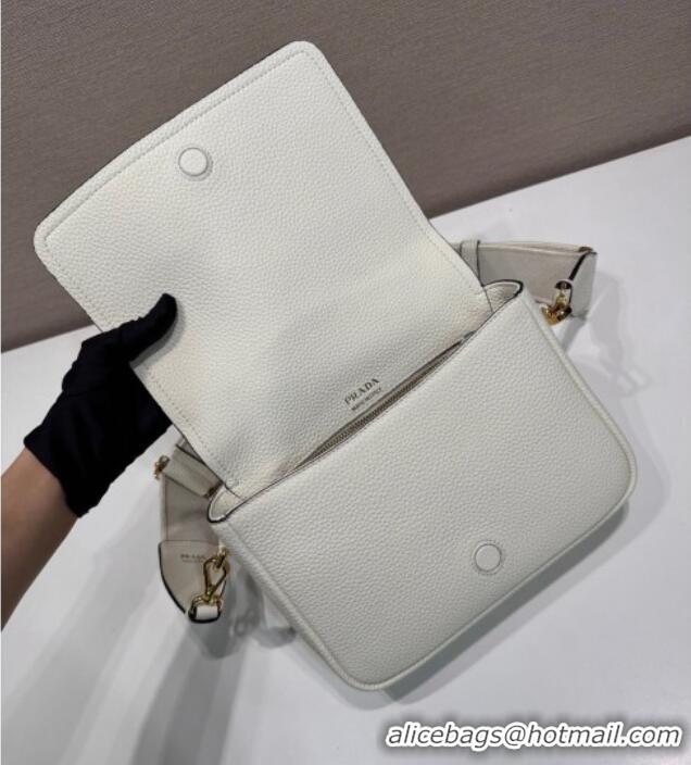 Buy Discount Prada Leather shoulder bag 1BD314 White 2025