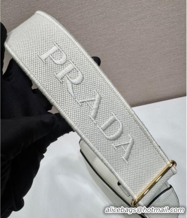 Buy Discount Prada Leather shoulder bag 1BD314 White 2025