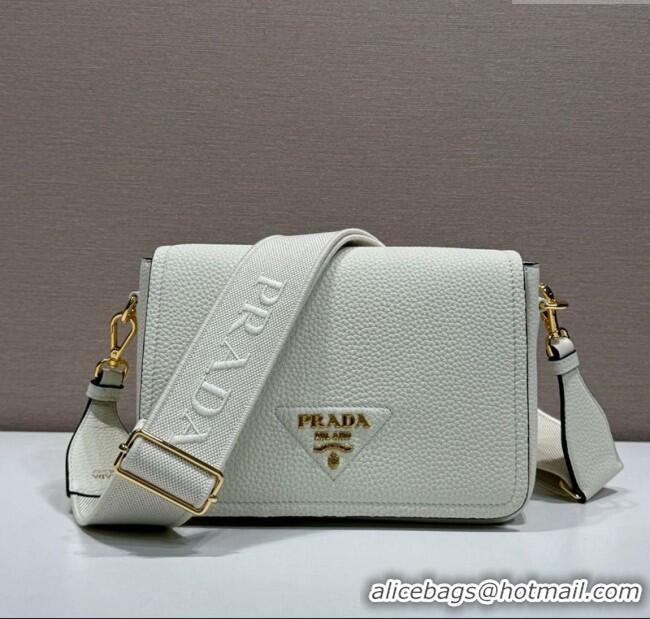 Buy Discount Prada Leather shoulder bag 1BD314 White 2025