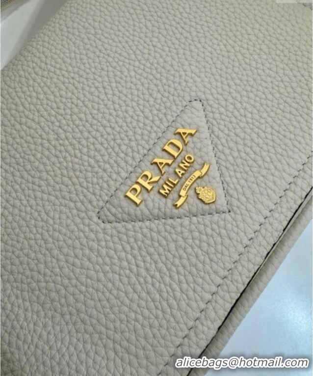Buy Discount Prada Leather shoulder bag 1BD314 White 2025