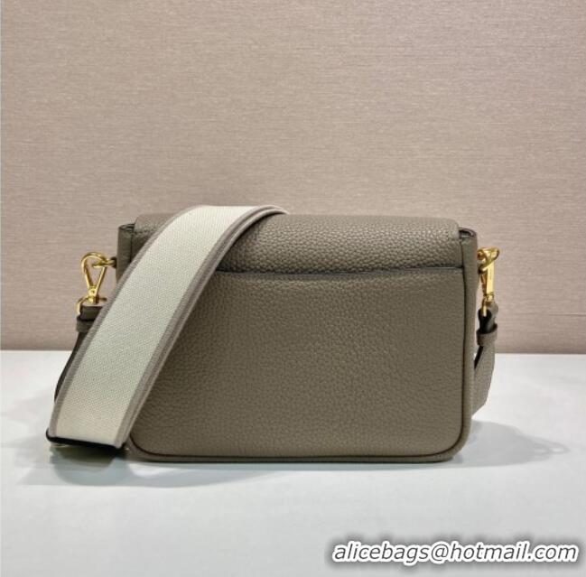 Top Design Prada Leather shoulder bag 1BD314 Clay Grey 2025