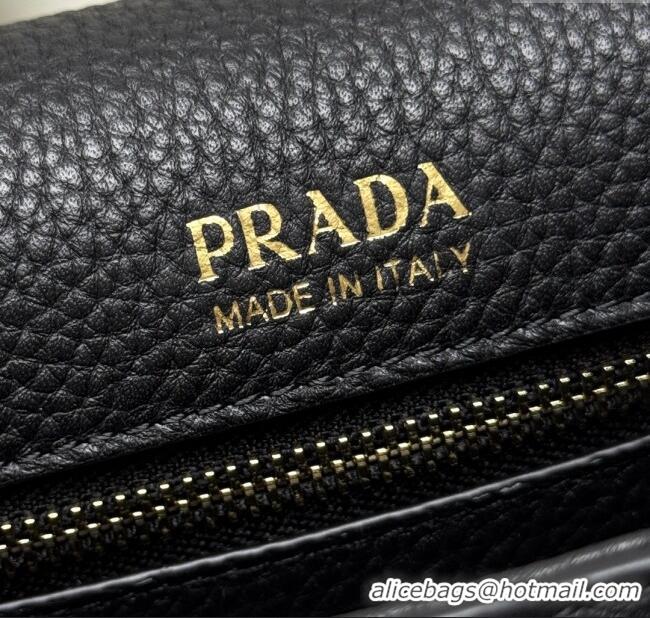 Grade Quality Prada Leather shoulder bag 1BD314 Black 2025