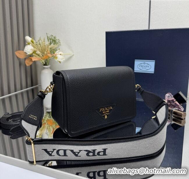 Grade Quality Prada Leather shoulder bag 1BD314 Black 2025