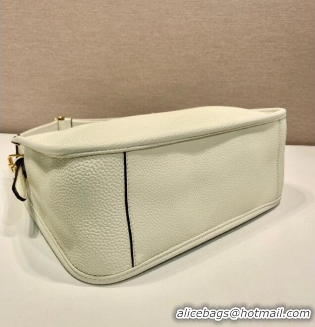 Famous Brand Prada Medium leather bag 1BC073 White 2025