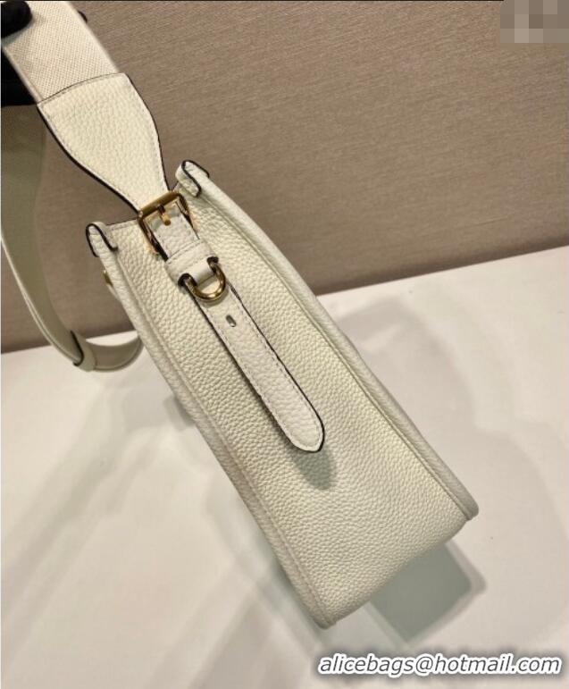 Famous Brand Prada Medium leather bag 1BC073 White 2025