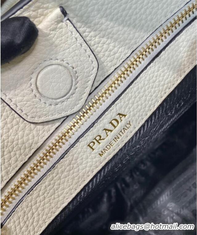 Famous Brand Prada Medium leather bag 1BC073 White 2025