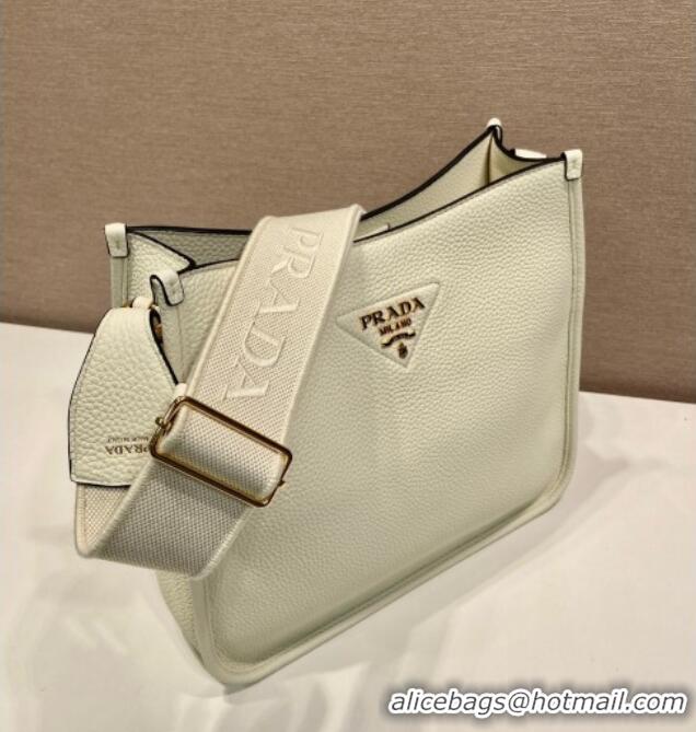 Famous Brand Prada Medium leather bag 1BC073 White 2025