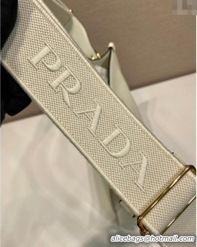 Famous Brand Prada Medium leather bag 1BC073 White 2025