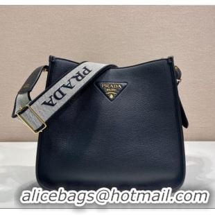 Big Discount Prada Medium leather bag 1BC073 Black 2025