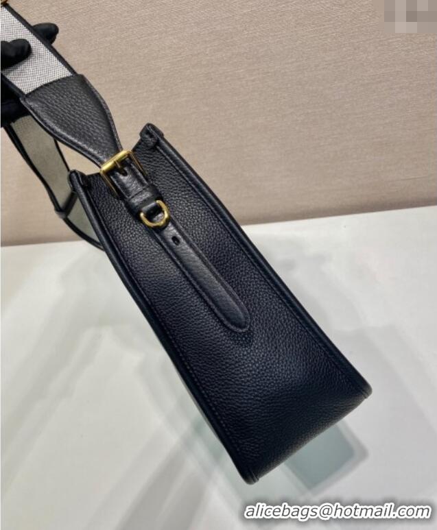 Big Discount Prada Medium leather bag 1BC073 Black 2025