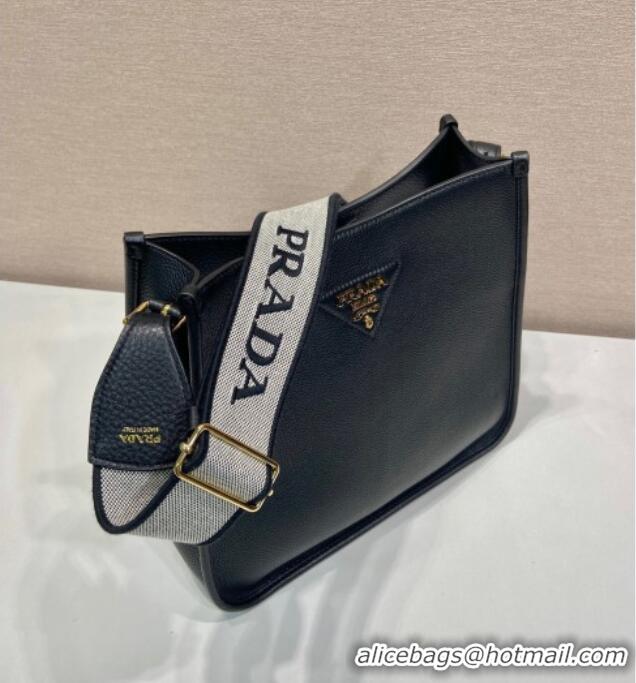 Big Discount Prada Medium leather bag 1BC073 Black 2025