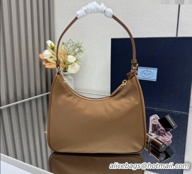 Grade Design Prada Re-Edition 2005 Re-Nylon and Saffiano hobo mini bag 1N204M Brandy Brown 2025