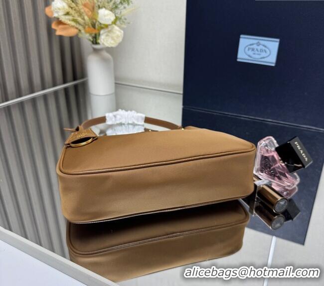 Grade Design Prada Re-Edition 2005 Re-Nylon and Saffiano hobo mini bag 1N204M Brandy Brown 2025