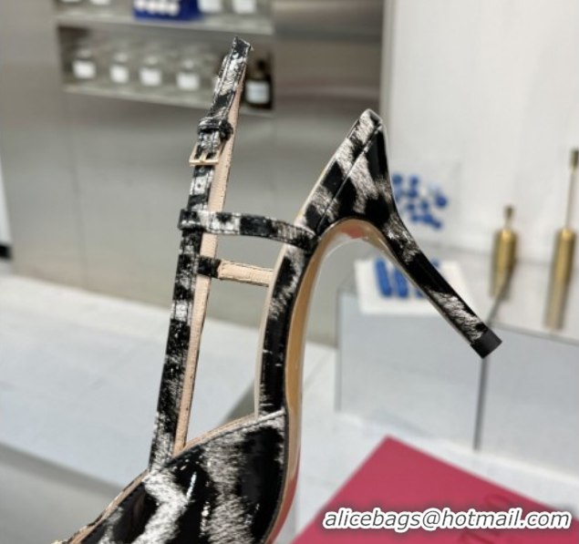 Low Cost Valentino Vlogo Slingback Pumps 8cm in Leopard Print Leather Grey VLTN02253