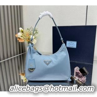 Grade Design Prada Re-Edition 2005 Re-Nylon and Saffiano hobo mini bag 1N204M Pale Blue 2025