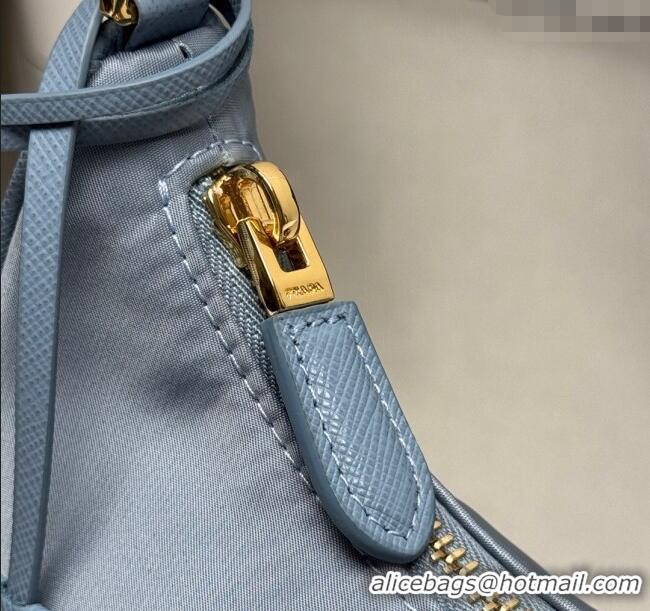 Grade Design Prada Re-Edition 2005 Re-Nylon and Saffiano hobo mini bag 1N204M Pale Blue 2025