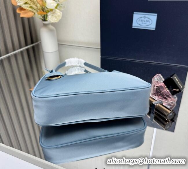 Grade Design Prada Re-Edition 2005 Re-Nylon and Saffiano hobo mini bag 1N204M Pale Blue 2025