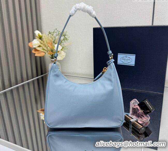 Grade Design Prada Re-Edition 2005 Re-Nylon and Saffiano hobo mini bag 1N204M Pale Blue 2025
