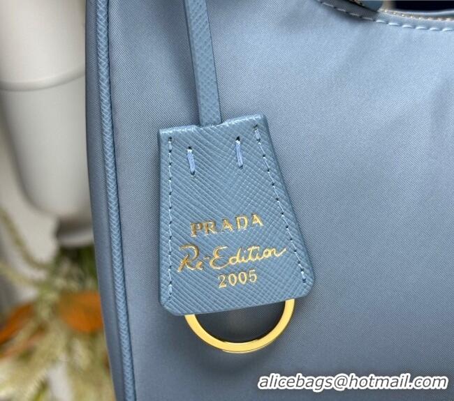Grade Design Prada Re-Edition 2005 Re-Nylon and Saffiano hobo mini bag 1N204M Pale Blue 2025