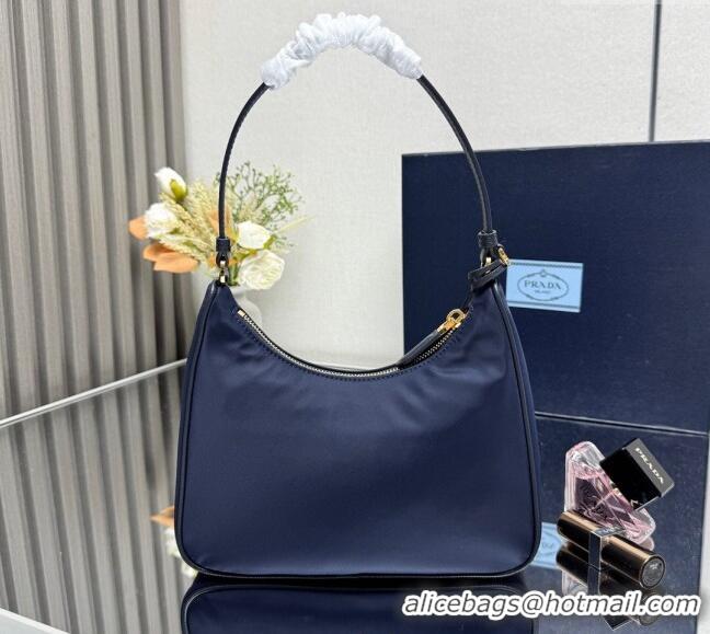 Top Quality Prada Re-Edition 2005 Re-Nylon and Saffiano hobo mini bag 1N204M Balticlue Blue 2025
