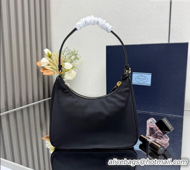 Grade Quality Prada Re-Edition 2005 Re-Nylon and Saffiano hobo mini bag 1N204M Black 2025