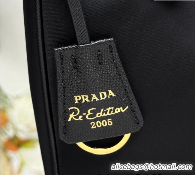 Grade Quality Prada Re-Edition 2005 Re-Nylon and Saffiano hobo mini bag 1N204M Black 2025