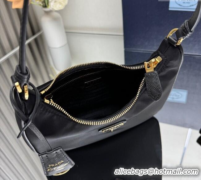 Grade Quality Prada Re-Edition 2005 Re-Nylon and Saffiano hobo mini bag 1N204M Black 2025