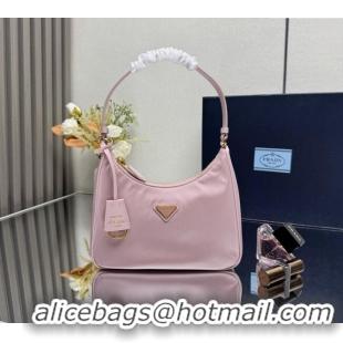 Famous Brand Prada Re-Edition 2005 Re-Nylon and Saffiano hobo mini bag 1N204M Alabaster Pink 2025