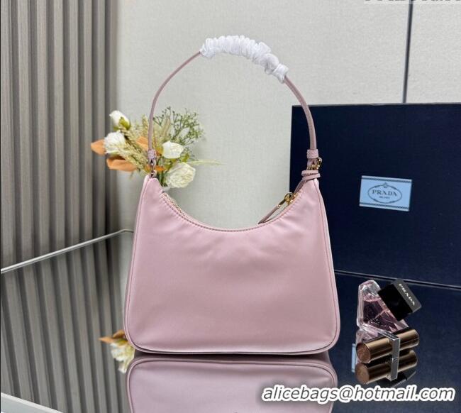 Famous Brand Prada Re-Edition 2005 Re-Nylon and Saffiano hobo mini bag 1N204M Alabaster Pink 2025