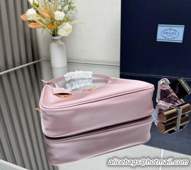 Famous Brand Prada Re-Edition 2005 Re-Nylon and Saffiano hobo mini bag 1N204M Alabaster Pink 2025