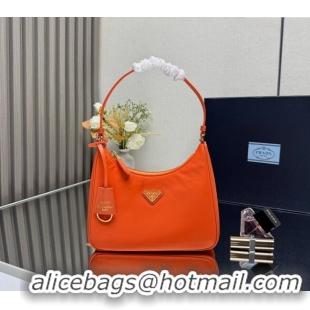 Best Price Prada Re-Edition 2005 Re-Nylon and Saffiano hobo mini bag 1N204M Orange 2025