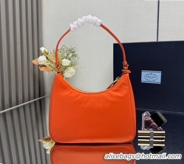 Best Price Prada Re-Edition 2005 Re-Nylon and Saffiano hobo mini bag 1N204M Orange 2025
