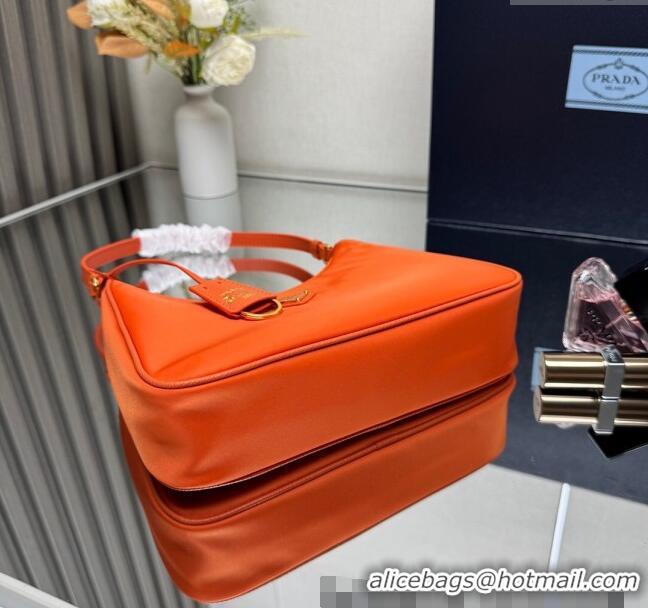 Best Price Prada Re-Edition 2005 Re-Nylon and Saffiano hobo mini bag 1N204M Orange 2025