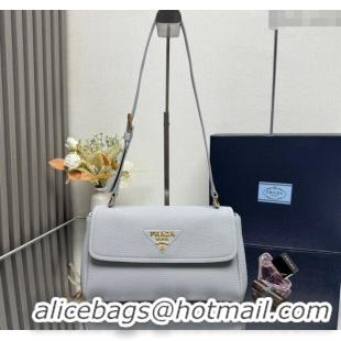 Well Crafted Prada Small leather shoulder bag 1BN022 Light Grey 2025
