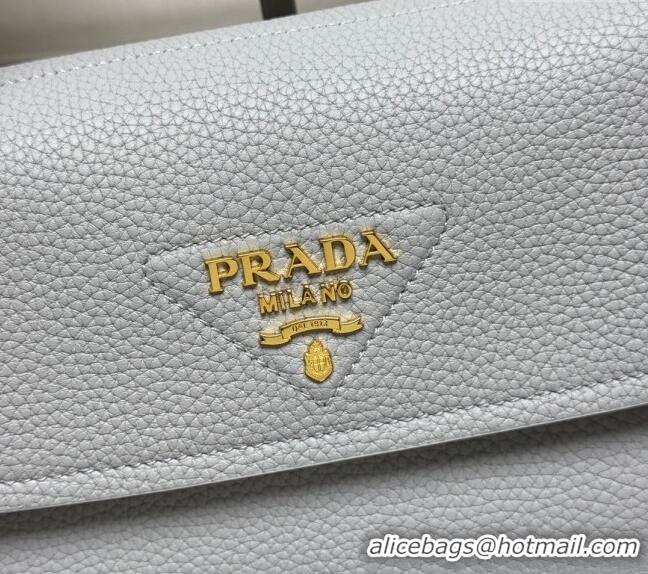 Well Crafted Prada Small leather shoulder bag 1BN022 Light Grey 2025