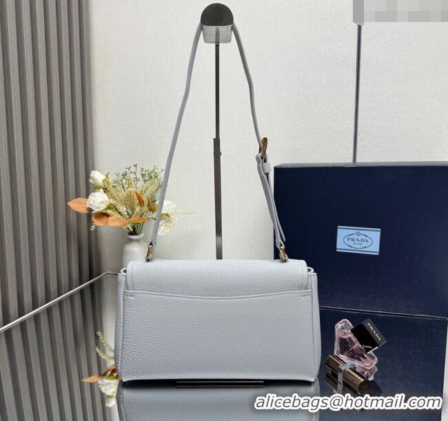 Well Crafted Prada Small leather shoulder bag 1BN022 Light Grey 2025