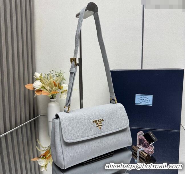 Well Crafted Prada Small leather shoulder bag 1BN022 Light Grey 2025
