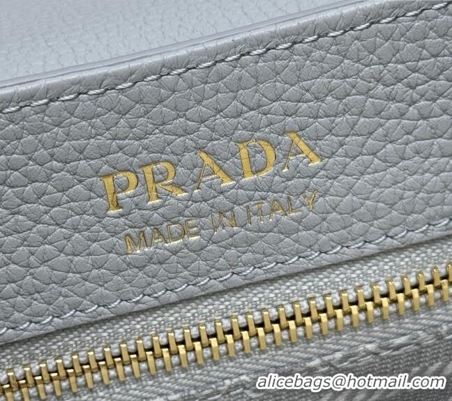 Well Crafted Prada Small leather shoulder bag 1BN022 Light Grey 2025