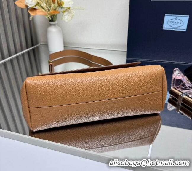 Reasonable Price Prada Small leather shoulder bag 1BN022 Caramel Brown 2025