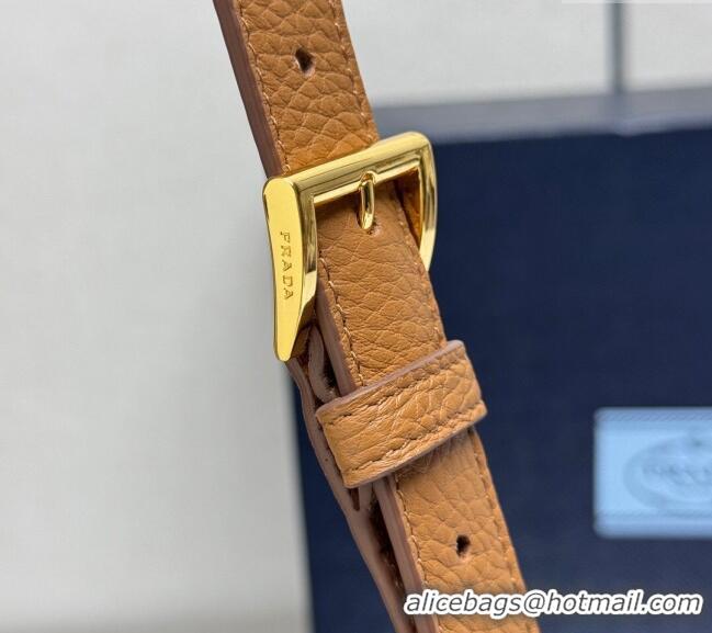 Reasonable Price Prada Small leather shoulder bag 1BN022 Caramel Brown 2025