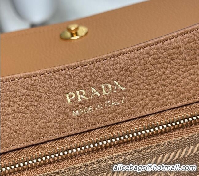 Reasonable Price Prada Small leather shoulder bag 1BN022 Caramel Brown 2025