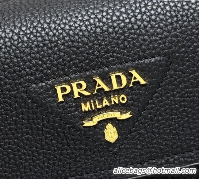 Luxury Cheap Prada Small leather shoulder bag 1BN022 Black 2025