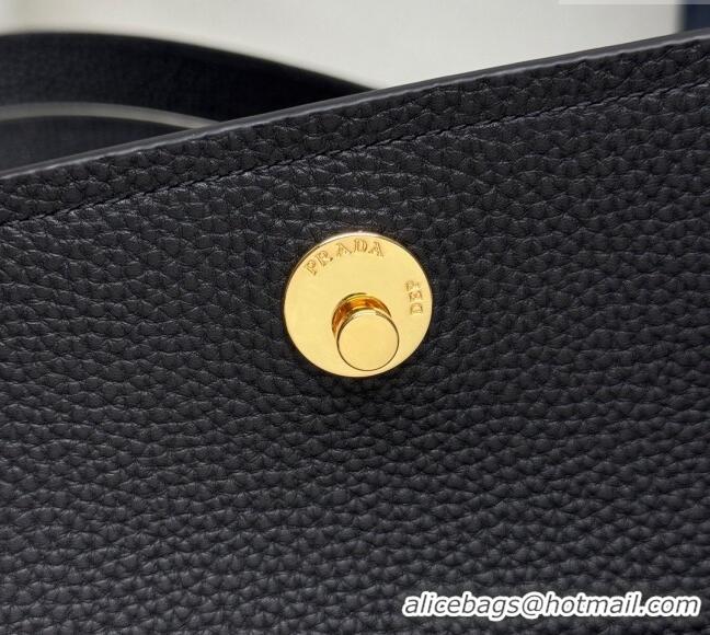 Luxury Cheap Prada Small leather shoulder bag 1BN022 Black 2025