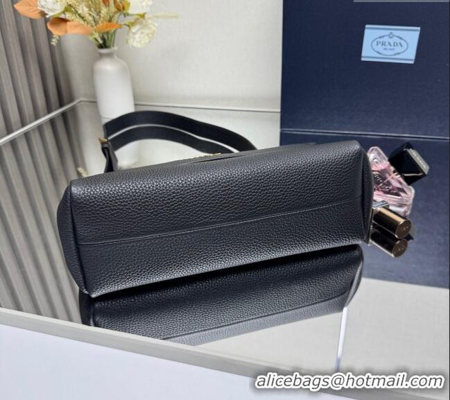 Luxury Cheap Prada Small leather shoulder bag 1BN022 Black 2025