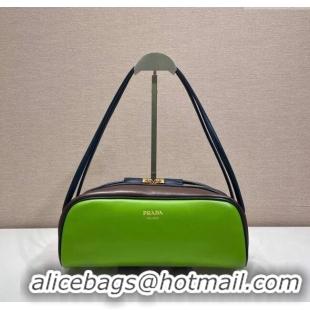 Good Product Prada Swing smooth leather shoulder bag 1BC249 Fern Green/Ebony/Baltic Blue 2025