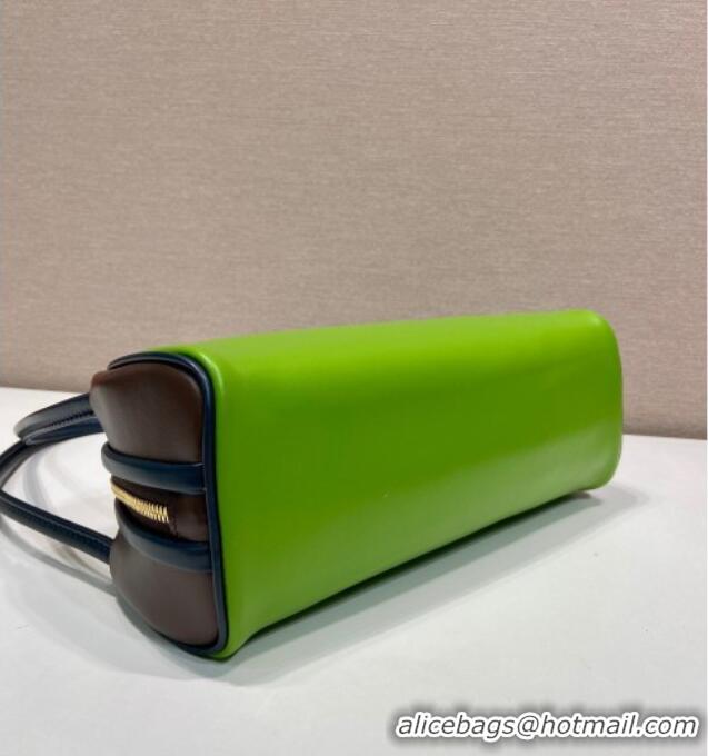 Good Product Prada Swing smooth leather shoulder bag 1BC249 Fern Green/Ebony/Baltic Blue 2025